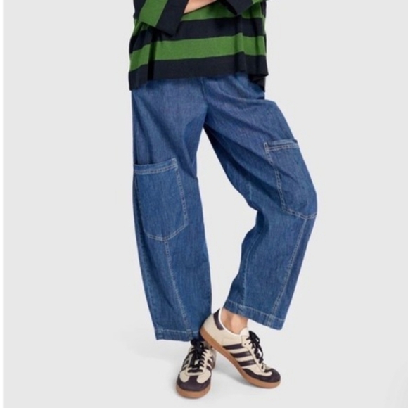 Alembika Pants - Alembika Pull On Wide Leg Denim Pants Size 12/14